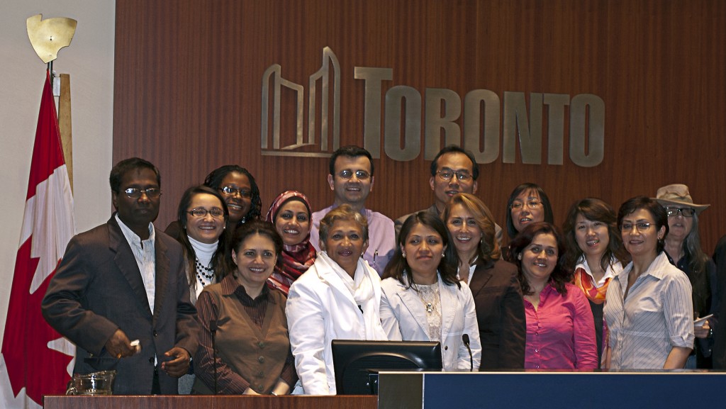 Graduation ceremony of the Newcomer Speakers Bureau at Toronto City Hall Council Chamber