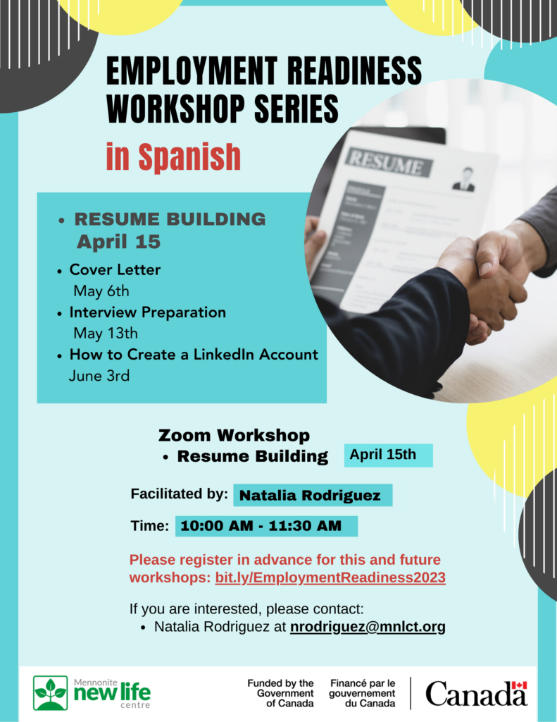 Flyer Employment Readiness workshops_in Spanish 2023